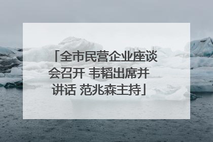 全市民营企业座谈会召开 韦韬出席并讲话 范兆森主持