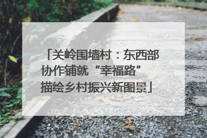 关岭围墙村：东西部协作铺就“幸福路” 描绘乡村振兴新图景