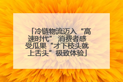 冷链物流迈入“高速时代” 消费者感受瓜果“才下枝头就上舌头”极致体验