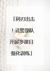 利刃出击！武警部队开展多课目强化训练