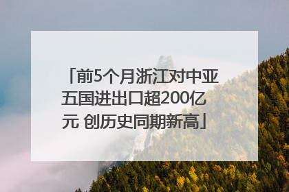 前5个月浙江对中亚五国进出口超200亿元 创历史同期新高