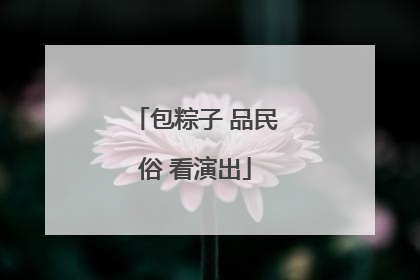 包粽子 品民俗 看演出