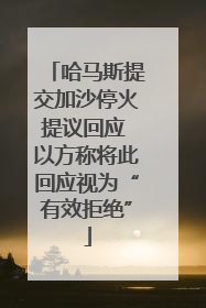 哈马斯提交加沙停火提议回应 以方称将此回应视为“有效拒绝”