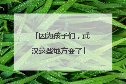 因为孩子们，武汉这些地方变了