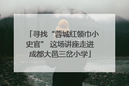 寻找“蓉城红领巾小史官” 这场讲座走进成都大邑三岔小学