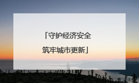 守护经济安全 筑牢城市更新