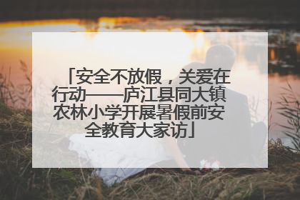 安全不放假，关爱在行动——庐江县同大镇农林小学开展暑假前安全教育大家访