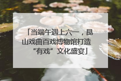 当端午遇上六一，昆山戏曲百戏博物馆打造“有戏”文化盛宴