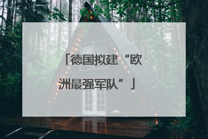 德国拟建“欧洲最强军队”