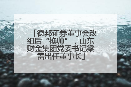 德邦证券董事会改组后“换帅”，山东财金集团党委书记梁雷出任董事长