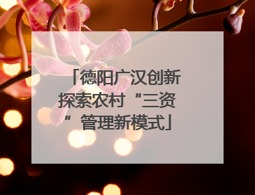 德阳广汉创新探索农村“三资”管理新模式