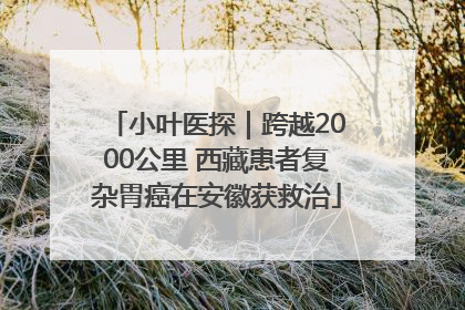 小叶医探｜跨越2000公里 西藏患者复杂胃癌在安徽获救治