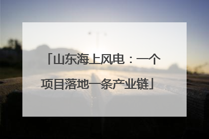 山东海上风电：一个项目落地一条产业链
