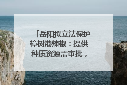 岳阳拟立法保护樟树港辣椒：提供种质资源需审批，违规最高罚5万