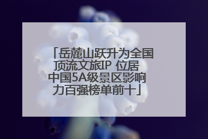 岳麓山跃升为全国顶流文旅IP 位居中国5A级景区影响力百强榜单前十