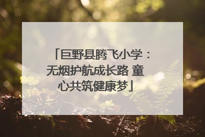 巨野县腾飞小学：无烟护航成长路 童心共筑健康梦
