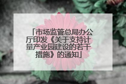 市场监管总局办公厅印发《关于支持计量产业园建设的若干措施》的通知