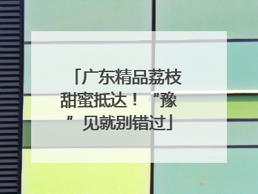 广东精品荔枝甜蜜抵达！“豫”见就别错过