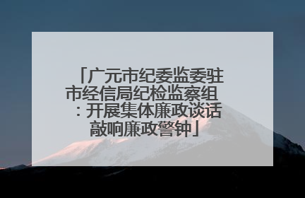 广元市纪委监委驻市经信局纪检监察组：开展集体廉政谈话 敲响廉政警钟