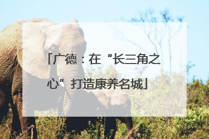 广德：在“长三角之心”打造康养名城