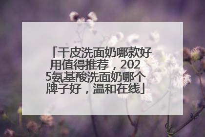 干皮洗面奶哪款好用值得推荐，2025氨基酸洗面奶哪个牌子好，温和在线