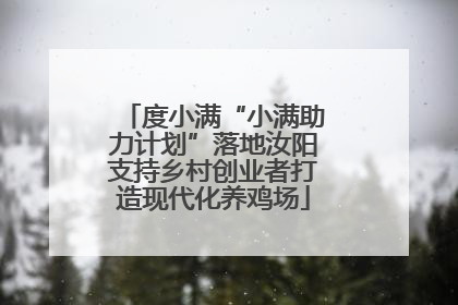 度小满“小满助力计划”落地汝阳支持乡村创业者打造现代化养鸡场