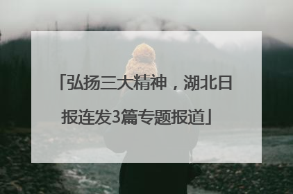 弘扬三大精神，湖北日报连发3篇专题报道