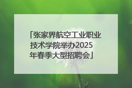 张家界航空工业职业技术学院举办2025年春季大型招聘会