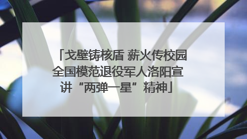 戈壁铸核盾 薪火传校园 全国模范退役军人洛阳宣讲“两弹一星”精神