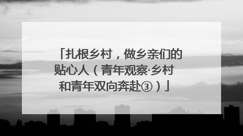扎根乡村，做乡亲们的贴心人（青年观察·乡村和青年双向奔赴③）