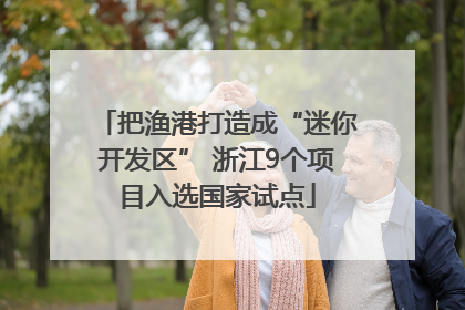 把渔港打造成“迷你开发区” 浙江9个项目入选国家试点