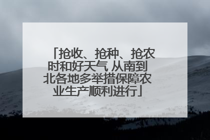 抢收、抢种、抢农时和好天气 从南到北各地多举措保障农业生产顺利进行
