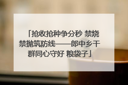 抢收抢种争分秒 禁烧禁抛筑防线——郎中乡干群同心守好 粮袋子