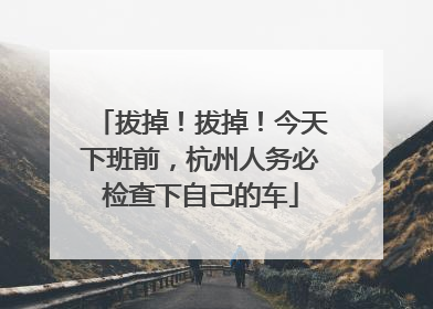拔掉！拔掉！今天下班前，杭州人务必检查下自己的车