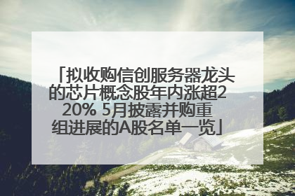 拟收购信创服务器龙头的芯片概念股年内涨超220% 5月披露并购重组进展的A股名单一览