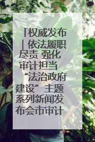 权威发布｜依法履职尽责 强化审计担当 “法治政府建设”主题系列新闻发布会市审计局专场召开