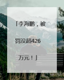 李海鹏，被罚没超426万元！
