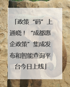 政策“码”上通晓！“成都惠企政策”集成发布和智能查询平台今日上线