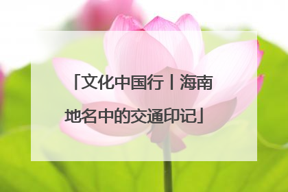 文化中国行丨海南地名中的交通印记