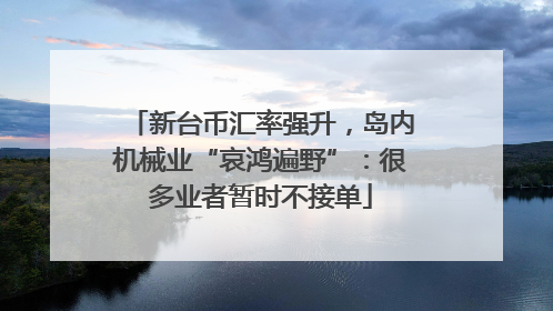 新台币汇率强升，岛内机械业“哀鸿遍野”：很多业者暂时不接单