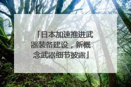 日本加速推进武器装备建设，新概念武器细节披露