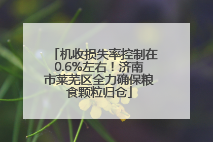 机收损失率控制在0.6%左右！济南市莱芜区全力确保粮食颗粒归仓