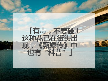 有毒，不要碰！这种花已在街头出现，《甄嬛传》中也有“科普”