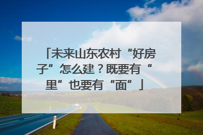 未来山东农村“好房子”怎么建？既要有“里”也要有“面”