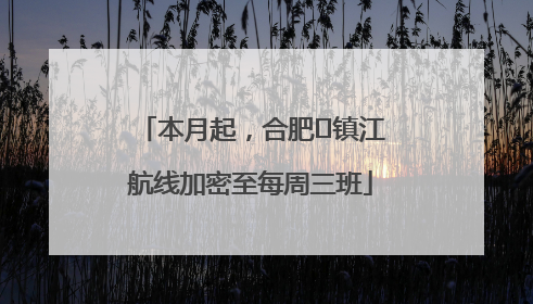 本月起，合肥⇋镇江航线加密至每周三班