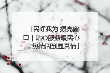 民呼我为 擦亮窗口｜贴心服务暖民心，热情周到显真情