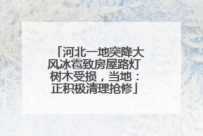 河北一地突降大风冰雹致房屋路灯树木受损，当地：正积极清理抢修