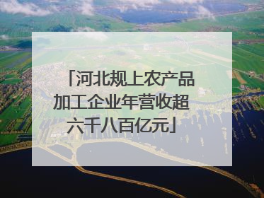 河北规上农产品加工企业年营收超六千八百亿元