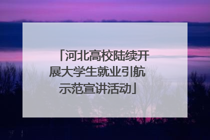 河北高校陆续开展大学生就业引航示范宣讲活动