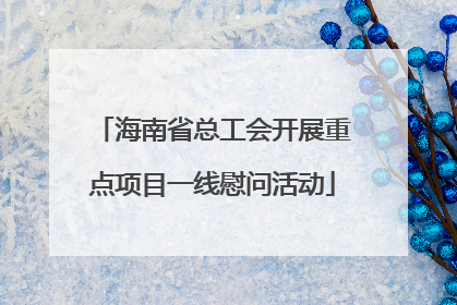 海南省总工会开展重点项目一线慰问活动
